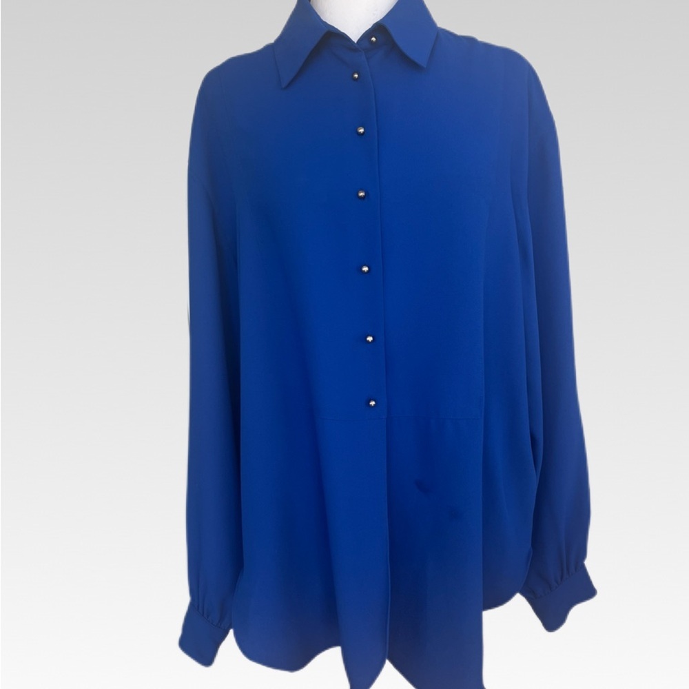Russ Women's Blue Button Down Shirt Size 14